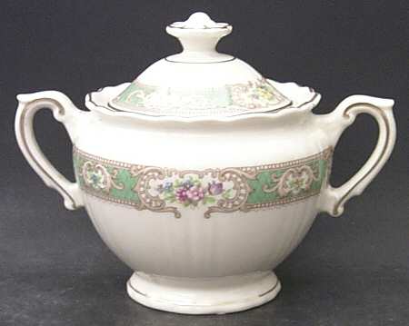 Raleigh Green Sugar Bowl & Lid