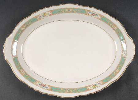 Raleigh Green 16" Oval Serving Platter