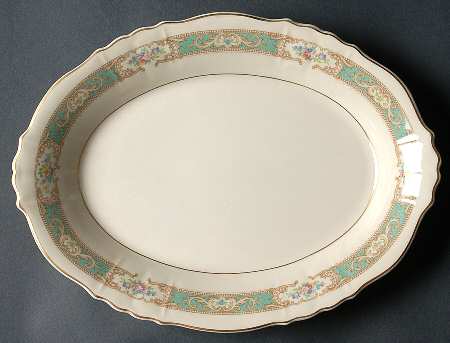 Raleigh Green 12" Oval Serving Platter