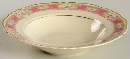 Raleigh Pink Rim Soup Bowl