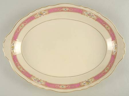 Raleigh Pink 16" Oval Serving Platter