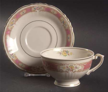 Raleigh Pink Footed Cup & Saucer Set