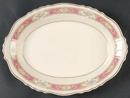 Raleigh Pink 12" Oval Serving Platter