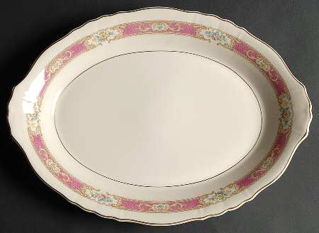 Raleigh Pink 14" Oval Serving Platter