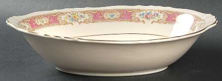 Raleigh Pink 9" Oval Vegetable Bowl