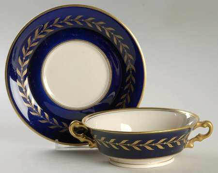 Richelieu Footed Cream Soup Bowl & Saucer Set