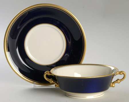 Royal Court Footed Cream Soup Bowl & Saucer Set