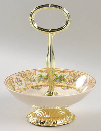 Rose Marie 6"-7" Handled Footed Nut Dish HC