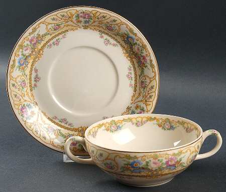 Rose Marie Flat Cream Soup Bowl & Saucer Set