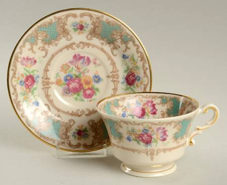 Romance Green Footed Cup & Saucer Set