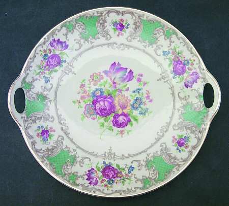 Romance Green Handled Cake Plate