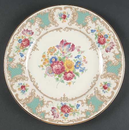 Romance Green Large Dinner Plate