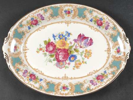 Romance Green 14" Oval Serving Platter