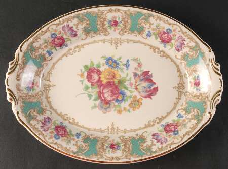 Romance Green 12" Oval Serving Platter by Syracuse