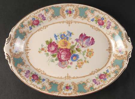 Romance Green 13" Oval Serving Platter