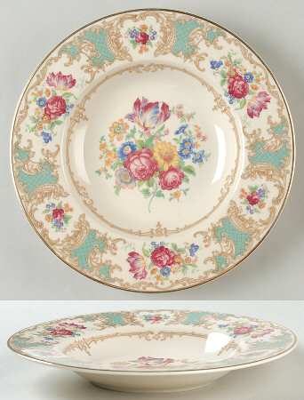 Romance Green Rim Soup Bowl
