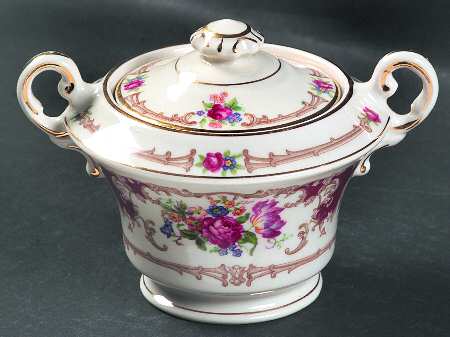Romance Maroon Sugar Bowl & Lid