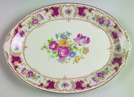 Romance Maroon 16" Oval Serving Platter