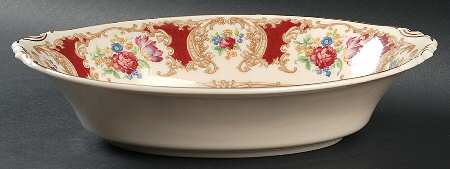 Romance Maroon 10" Oval Vegetable Bowl