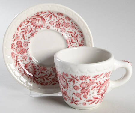 Roxbury-Red (No Trim) Flat Cup & Saucer Set