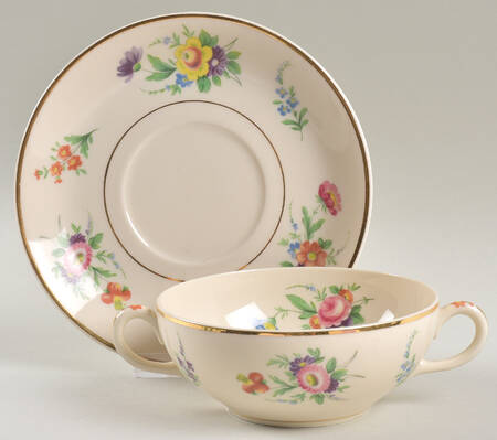 Selma Flat Cream Soup Bowl & Saucer Set