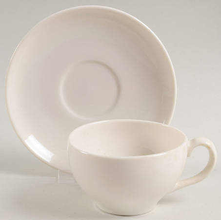 Serene Flat Cup & Saucer Set by Syracuse