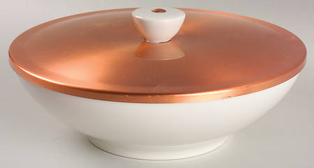 Serene 8" Small Round Covered Vegetable w/Copper Lid