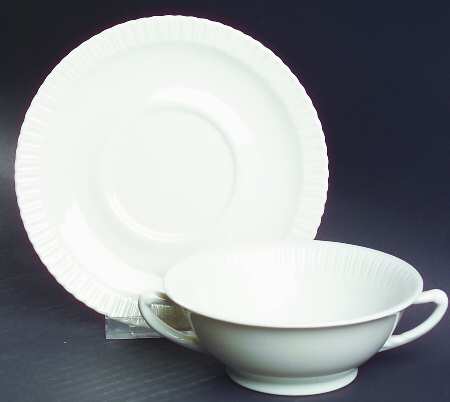 Shelledge Footed Cream Soup Bowl & Saucer Set