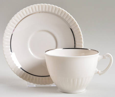 Shelledge Platinum Flat Cup & Saucer Set