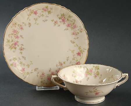 Stansbury Footed Cream Soup Bowl & Saucer Set