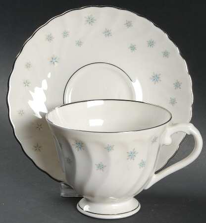 Stardust Footed Cup & Saucer Set