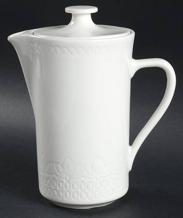 Surf White Coffee Pot & Lid