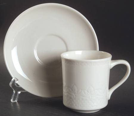 Surf White Flat Cup & Saucer Set by Syracuse