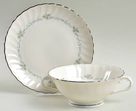 Sweetheart Cream Soup Bowl & Bread Plate/Saucer  Set by Syracuse