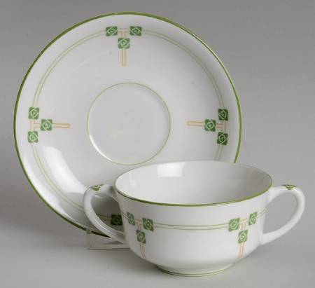 Tudor Rose Flat Bouillon Cup & Saucer