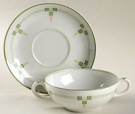 Tudor Rose Flat Cream Soup Bowl & Saucer Set