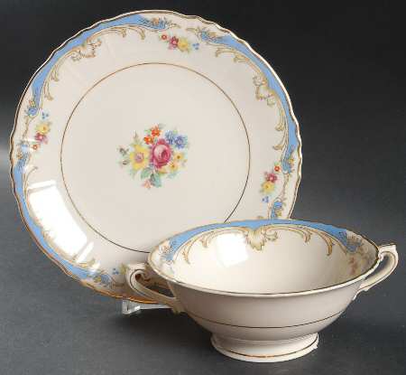 Symphony Footed Cream Soup Bowl & Saucer Set