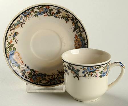 Tapestry Footed Demitasse Cup & Saucer Set