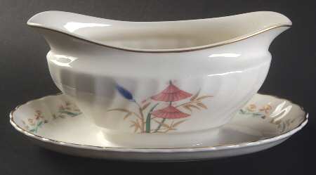Temple Bells Gravy Boat with Attached Underplate
