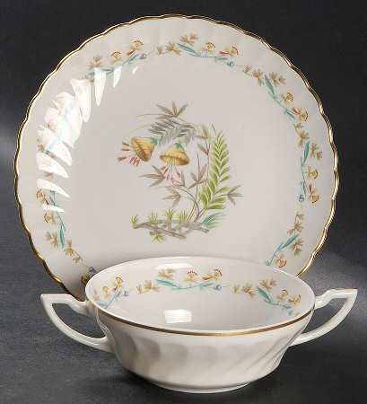 Temple Bells Flat Cream Soup Bowl & Saucer Set
