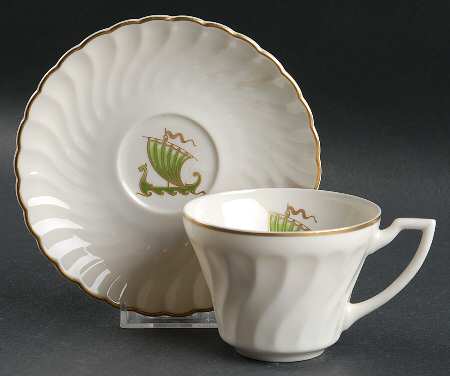 Viking Flat Cup & Saucer Set