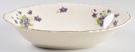 Violets 10" Oval Vegetable Bowl