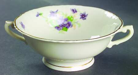 Violets Footed Cream Soup Bowl
