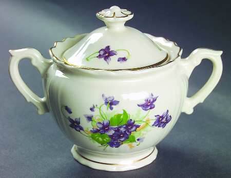 Violets Sugar Bowl & Lid