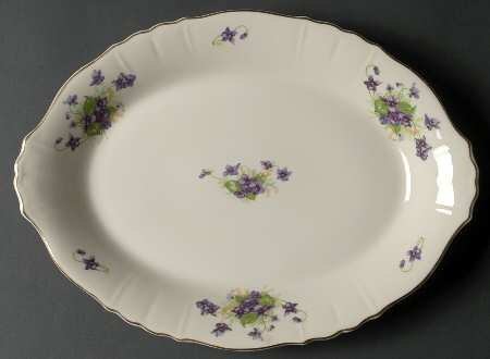 Violets 14" Oval Serving Platter