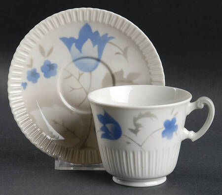 Vogue Blue Flat Cup & Saucer Set