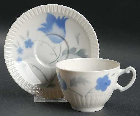 Vogue Blue Flat Cup & Saucer Set