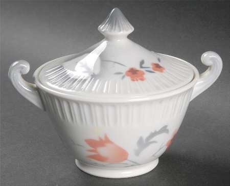 Vogue Coral Sugar Bowl & Lid