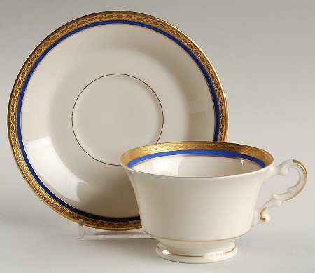 Wayne Blue (Fine China) Footed Cup & Saucer Set