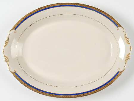 Wayne Blue (Fine China) 14" Oval Serving Platter